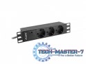 Listwa zasilająca Rack PDU 10 cali 1U 3x Schuko 2m 10A czarna C14