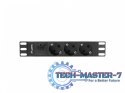 Listwa zasilająca Rack PDU 10 cali 1U 3x Schuko 2m 10A czarna C14