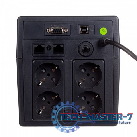 Zasilacz awaryjny UPS Line-Ineractive LED, 1000VA/600W, 2x12V/7Ah, AVR, 4xSCHUKO, USB, RS232, RJ45 Zasilacz awaryjny UPS Line-Ineractive LED, 1000VA/600W, 2x12V/7Ah, AVR, 4xSCHUKO, USB, RS232, RJ45