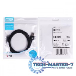 Kabel USB-USB C 1.5m czarny sznurek