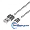 Kabel USB-USB C 1.5m szary sznurek