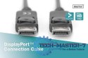 Kabel połączeniowy DisplayPort z zatrzaskami 1080p 60Hz FHD Typ DP/DP M/M czarny 1m