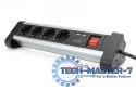 Listwa zasilająca biurowa 45° 4 gniazdowa, 2x USB (5V/2A) z możliwością obrotu o 290° aluminiowa HQ