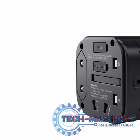 PA-TA01 Black uniwersalny podróżny adapter sieciowy 2xUSB+1xUSB C | 7.8A | pasuje w 150 krajach PA-TA01 Black uniwersalny podróżny adapter sieciowy 2xUSB+1xUSB C | 7.8A | pasuje w 150 krajach