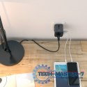PA-TA01 Black uniwersalny podróżny adapter sieciowy 2xUSB+1xUSB C | 7.8A | pasuje w 150 krajach