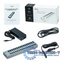Hub USB3.0 z ładowaniem, 16 portów, 90W