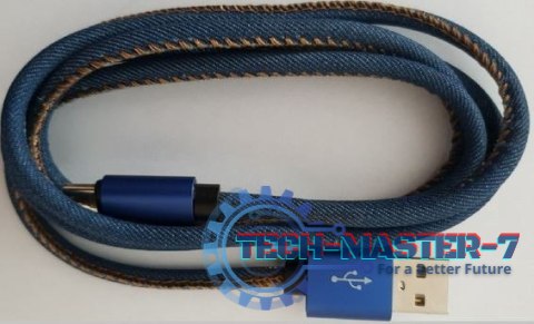 Kabel USB 2.0 Type C premium jeans 1 m