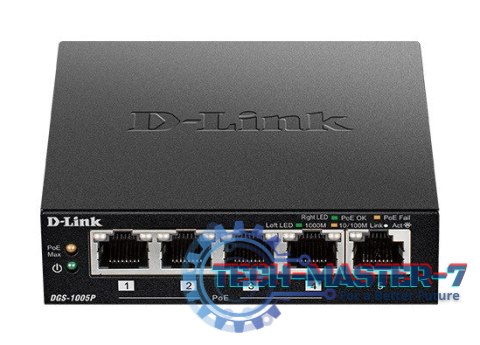 Switch DGS-1005P 5xGbE (4xPoE+ 60W) Switch DGS-1005P 5xGbE (4xPoE+ 60W)