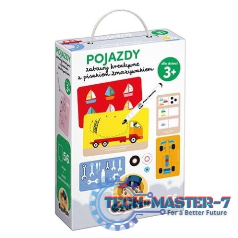 Zestaw edukacyjny Pojazdy Zabawy kreatywne z pisakiem zmazywakiem