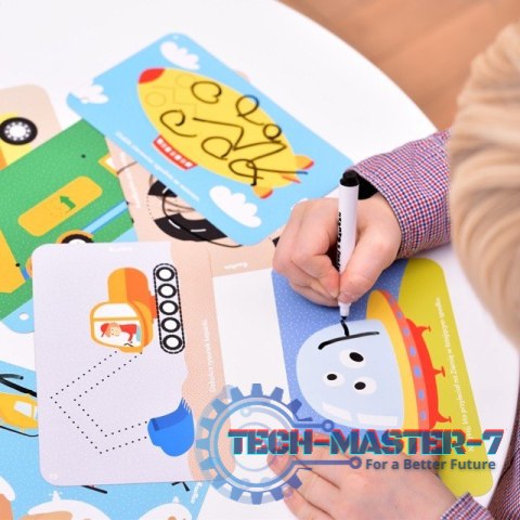 Zestaw edukacyjny Pojazdy Zabawy kreatywne z pisakiem zmazywakiem Zestaw edukacyjny Pojazdy Zabawy kreatywne z pisakiem zmazywakiem