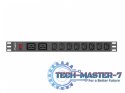 Listwa zasilająca Rack PDU 19 cali 1U 16A 2X C19 8X IEC C13 czarny C20