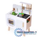 Drewniana kuchnia dla dzieci retro piekarnik palniki zlew akcesoria kuchenne ECOTOYS ECOTOYS