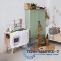 Drewniana kuchnia dla dzieci retro piekarnik palniki zlew akcesoria kuchenne ECOTOYS ECOTOYS