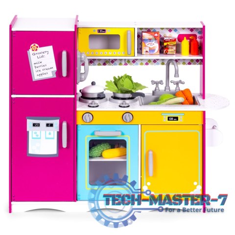 Duża drewniana kuchnia dla dzieci kolorowa otwierana lodówka piekarnik mikrofalówka ECOTOYS ECOTOYS Duża drewniana kuchnia dla dzieci kolorowa otwierana lodówka piekarnik mikrofalówka ECOTOYS ECOTOYS