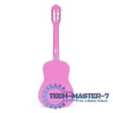 Gitara dla dzieci różowa duża - 34` drewniana 6 strun metalowe i nylonowe ECOTOYS ECOTOYS