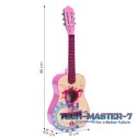 Gitara dla dzieci różowa duża - 34` drewniana 6 strun metalowe i nylonowe ECOTOYS ECOTOYS
