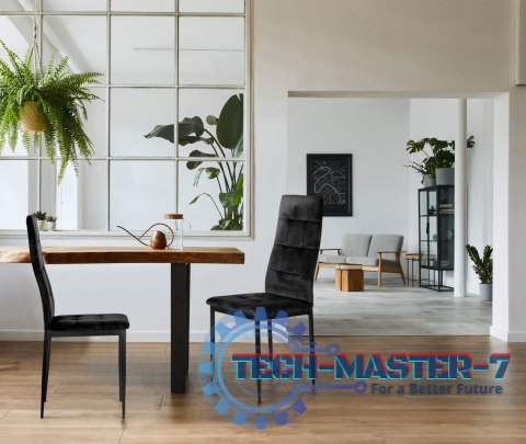 Komplet 4 krzeseł czarne krzesło welurowe do jadalni i salonu ModernHome ModernHome Komplet 4 krzeseł czarne krzesło welurowe do jadalni i salonu ModernHome ModernHome