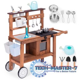 Kuchnia błotna outdoor dla dzieci z akcesoriami drewno jodłowe ECOTOYS ECOTOYS