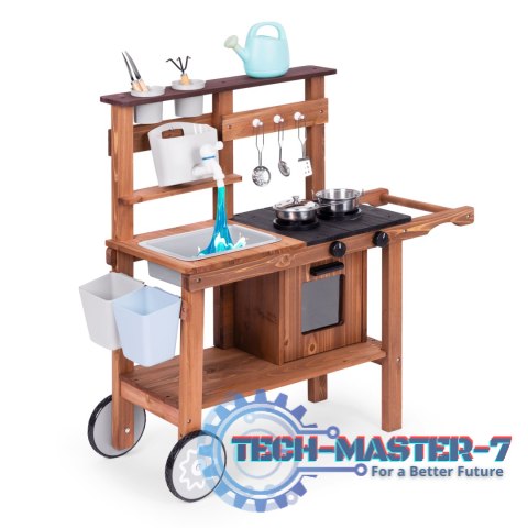 Kuchnia błotna outdoor dla dzieci z akcesoriami drewno jodłowe ECOTOYS ECOTOYS Kuchnia błotna outdoor dla dzieci z akcesoriami drewno jodłowe ECOTOYS ECOTOYS