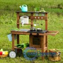 Kuchnia błotna outdoor dla dzieci z akcesoriami drewno jodłowe ECOTOYS ECOTOYS