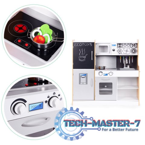 Kuchnia dla dzieci z dźwiękiem i LED tablica kredowa metalowe akcesoria MDF +3 lata ECOTOYS ECOTOYS Kuchnia dla dzieci z dźwiękiem i LED tablica kredowa metalowe akcesoria MDF +3 lata ECOTOYS ECOTOYS