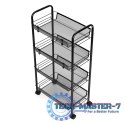 Regał organizer pomocnik do kuchni łazienki metalowy 4 półki kółka czarny ModernHome ModernHome