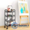 Regał organizer pomocnik do kuchni łazienki metalowy 4 półki kółka czarny ModernHome ModernHome