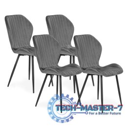 Zestaw 4 krzeseł do salonu jadalni nowoczesne krzesło szary welur ModernHome ModernHome