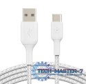 Kabel Braided USB-C USB-A 3m biały