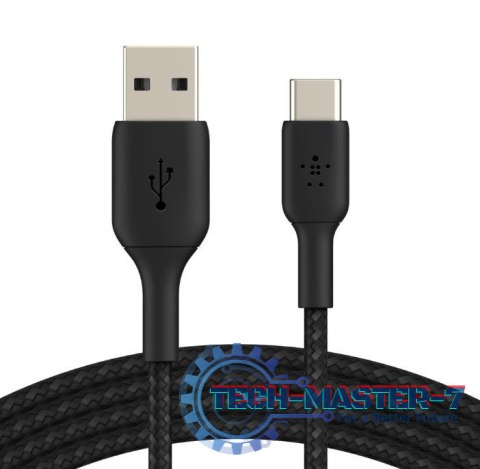 Kabel Braided USB-C USB-A 3m czarny Kabel Braided USB-C USB-A 3m czarny