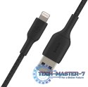 Kabel Braided USB- Lightning 2m czarne