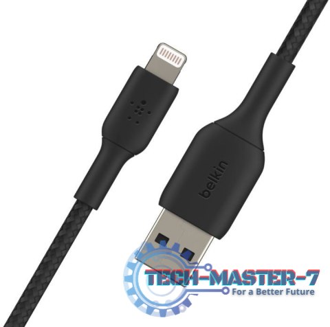 Kabel Braided USB- Lightning 2m czarne Kabel Braided USB- Lightning 2m czarne