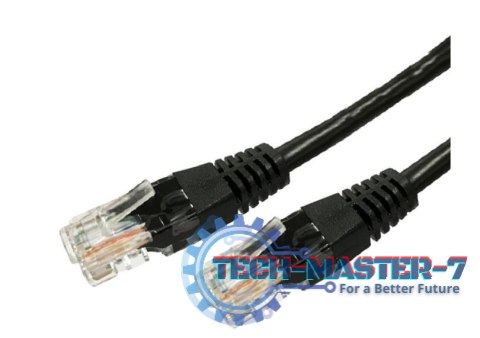 Kabel Patchcord miedziany kat.6A RJ45 UTP 1m. czarny