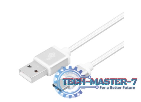 Kabel USB-USB C 2m srebrny sznurek