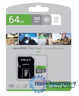 Karta pamięci MicroSDXC Elite 64GB P-SDUX64U185GW-GE