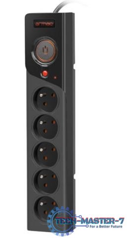 Listwa zasilająca Z5 1.5M 5x230V 10A Z5/15/CZ czarna