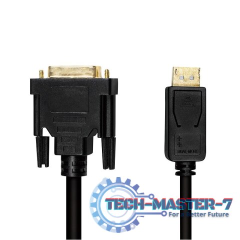Kabel DisplayPort 1.2 do DVI 24+1, 1m, Czarny Kabel DisplayPort 1.2 do DVI 24+1, 1m, Czarny