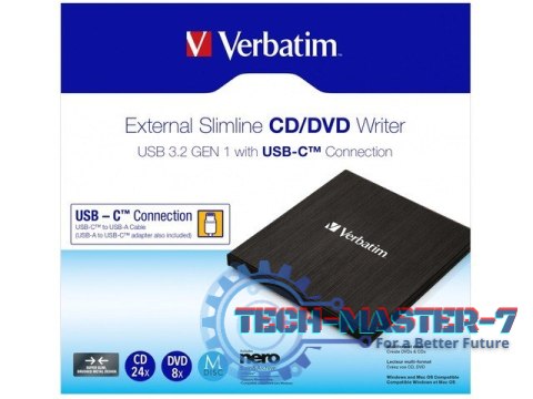 Nagrywarka CD/DVD RW USB-C 3.2 slim Nagrywarka CD/DVD RW USB-C 3.2 slim