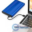 Obudowa na dysk HDD/SSD 2.5 cala SATA3 | USB 3.0 | Niebieska