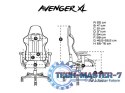 Fotel dla graczy Avenger XL Czarno-biały