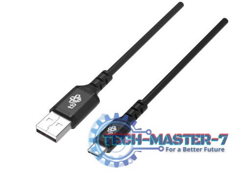 Kabel USB-USB C 1m silikonowy czarny Quick Charge