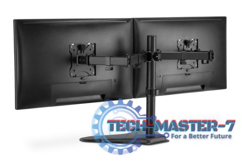 Stojak biurkowy podwójny z zaciskiem 2xLCD max. 32" max. Obciążenie 2x 8kg uchylno-obrotowy czarny Stojak biurkowy podwójny z zaciskiem 2xLCD max. 32" max. Obciążenie 2x 8kg uchylno-obrotowy czarny