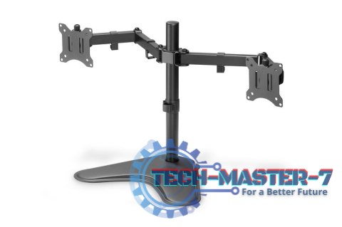 Stojak biurkowy podwójny z zaciskiem 2xLCD max. 32" max. Obciążenie 2x 8kg uchylno-obrotowy czarny Stojak biurkowy podwójny z zaciskiem 2xLCD max. 32" max. Obciążenie 2x 8kg uchylno-obrotowy czarny