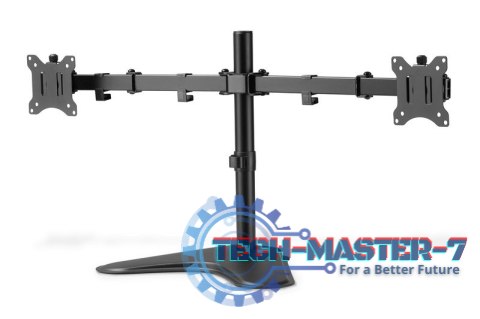 Stojak biurkowy podwójny z zaciskiem 2xLCD max. 32" max. Obciążenie 2x 8kg uchylno-obrotowy czarny Stojak biurkowy podwójny z zaciskiem 2xLCD max. 32" max. Obciążenie 2x 8kg uchylno-obrotowy czarny