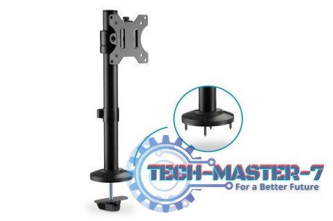 Uchwyt biurkowy kolumnowy pojedynczy 1xLCD max. 32 cale max. 8kg uchylno-obrotowy czarny Uchwyt biurkowy kolumnowy pojedynczy 1xLCD max. 32 cale max. 8kg uchylno-obrotowy czarny