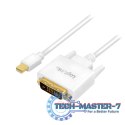 Kabel mini Display port do DVI 3m Biały