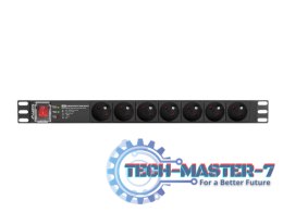Listwa zasilająca rack PDU 19 cali 1U 16A 7X 230V PL SPD-3MP 2m czarna