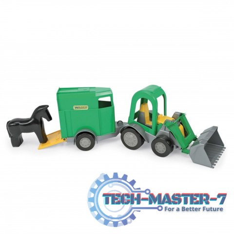 Traktor-ładowarka z przyczepą na konia Traktor-ładowarka z przyczepą na konia