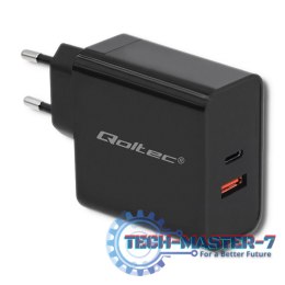 Ładowarka sieciowa | 63W | 5-20V | 1.5-3A | USB typ C PD | USB QC 3.0 | Czarna