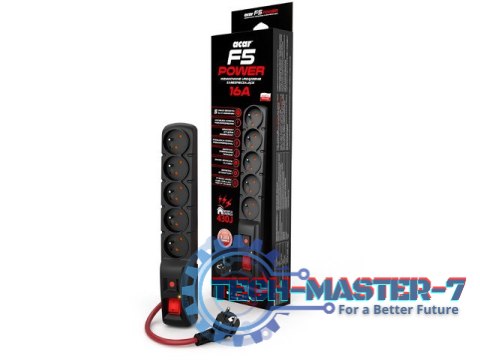Listwa zasilająca F5 Power 3m 16A Czarna Listwa zasilająca F5 Power 3m 16A Czarna